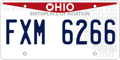 OH license plate FXM6266