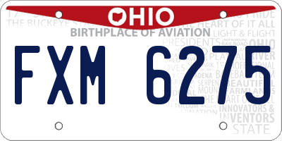 OH license plate FXM6275
