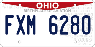 OH license plate FXM6280