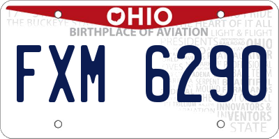 OH license plate FXM6290