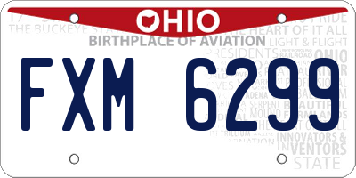 OH license plate FXM6299
