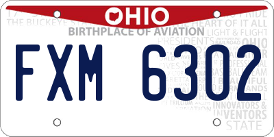 OH license plate FXM6302