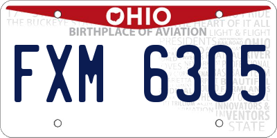 OH license plate FXM6305