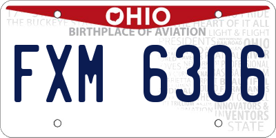 OH license plate FXM6306