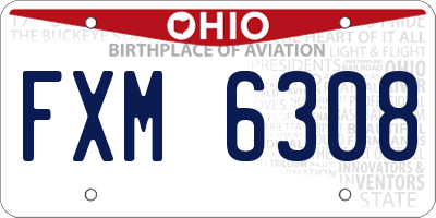 OH license plate FXM6308