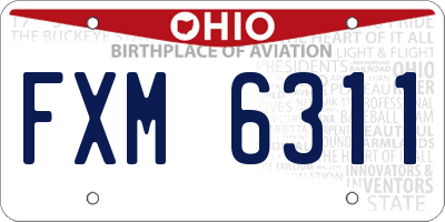OH license plate FXM6311