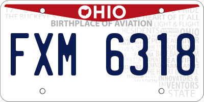 OH license plate FXM6318