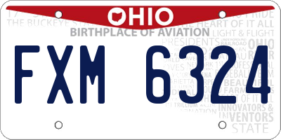 OH license plate FXM6324