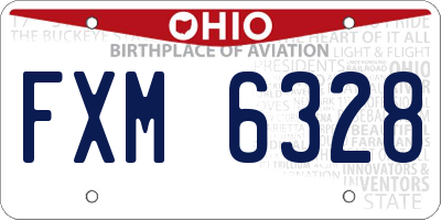 OH license plate FXM6328