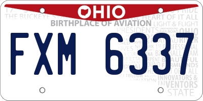OH license plate FXM6337