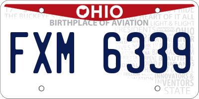 OH license plate FXM6339