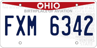 OH license plate FXM6342