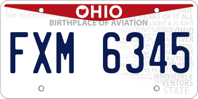 OH license plate FXM6345