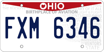 OH license plate FXM6346