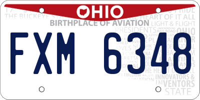 OH license plate FXM6348
