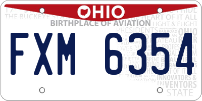OH license plate FXM6354