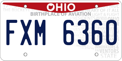 OH license plate FXM6360
