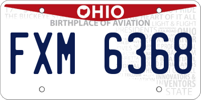 OH license plate FXM6368