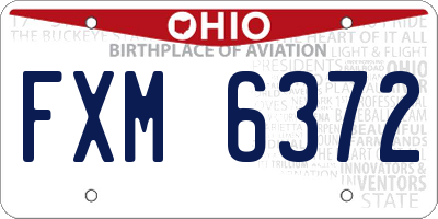 OH license plate FXM6372