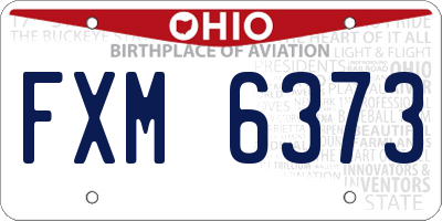 OH license plate FXM6373