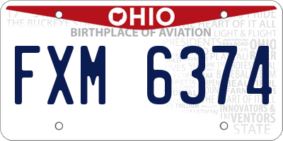 OH license plate FXM6374