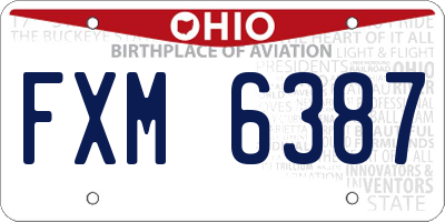OH license plate FXM6387