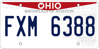 OH license plate FXM6388