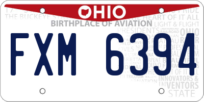 OH license plate FXM6394