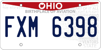 OH license plate FXM6398