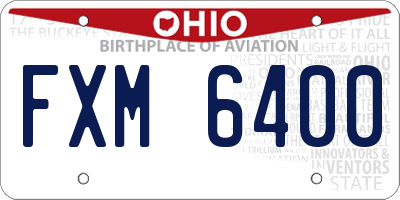OH license plate FXM6400