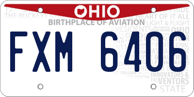 OH license plate FXM6406