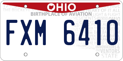 OH license plate FXM6410