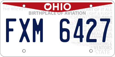 OH license plate FXM6427