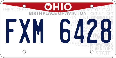 OH license plate FXM6428