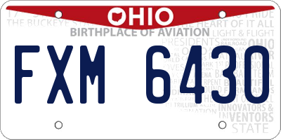 OH license plate FXM6430
