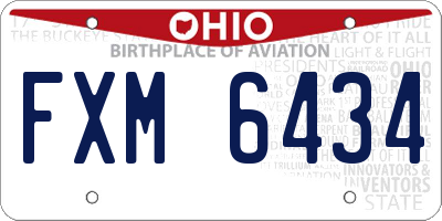 OH license plate FXM6434