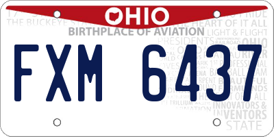 OH license plate FXM6437