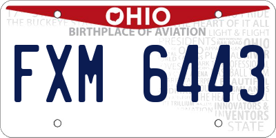 OH license plate FXM6443