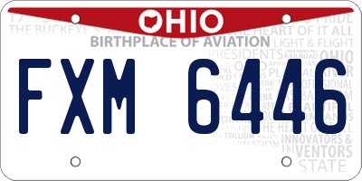 OH license plate FXM6446