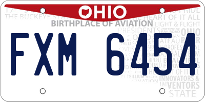 OH license plate FXM6454