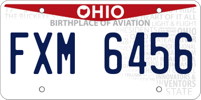 OH license plate FXM6456