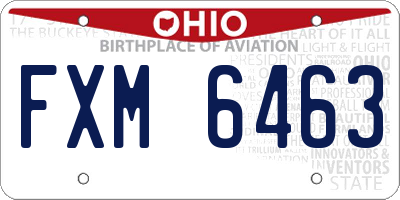 OH license plate FXM6463