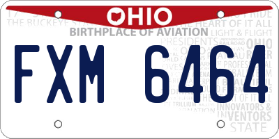 OH license plate FXM6464
