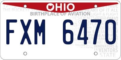 OH license plate FXM6470