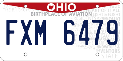 OH license plate FXM6479