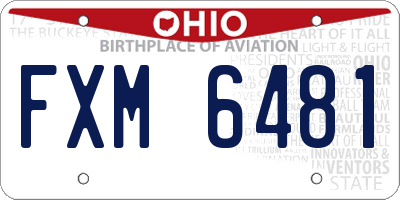 OH license plate FXM6481
