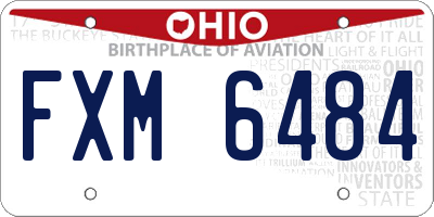 OH license plate FXM6484
