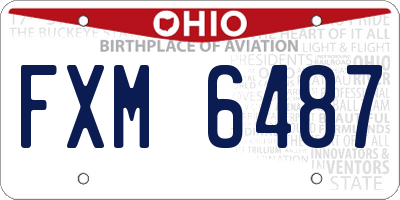 OH license plate FXM6487