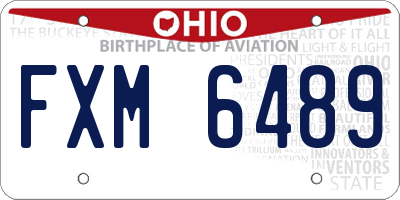 OH license plate FXM6489
