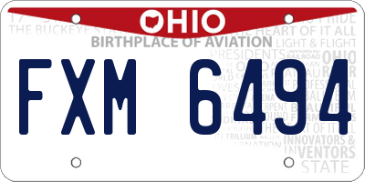 OH license plate FXM6494